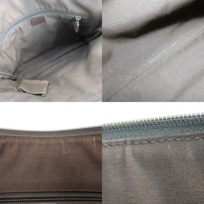 Gucci Shoulder Bag Punching GG Canvas Leather Beige Dark Brown
