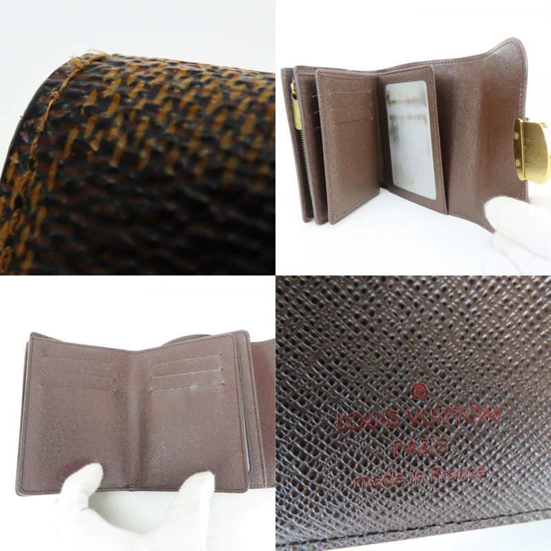 Louis Vuitton Trifold Wallet Portefeuille Joy Damier Ebene Brown