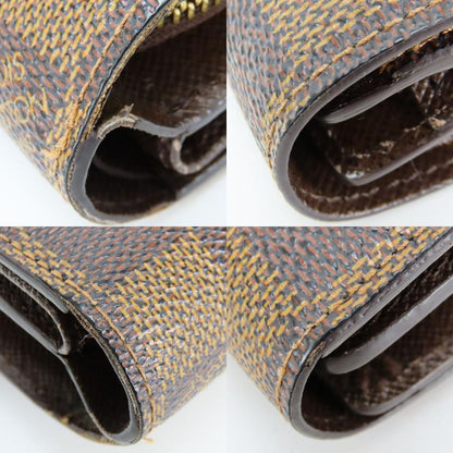 Louis Vuitton Trifold Wallet Portefeuille Joy Damier Ebene Brown
