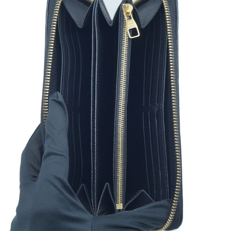 Louis Vuitton Zippy Long Wallet Black Noir Gold