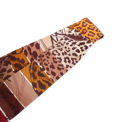 Hermes Twilly Jungle Love Rainbow Silk Brown Scarf