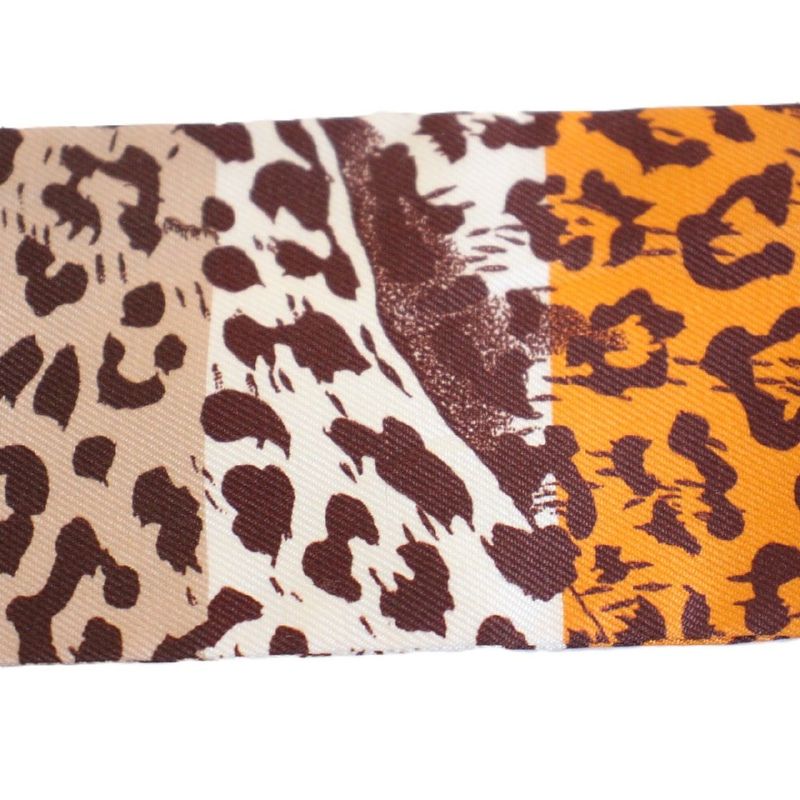 Hermes Twilly Jungle Love Rainbow Silk Brown Scarf