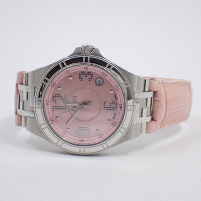 Fendi High Speed Quartz Watch Pink Shell Dial Leather