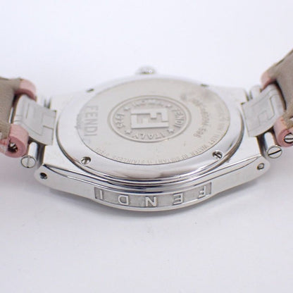 Fendi High Speed Quartz Watch Pink Shell Dial Leather