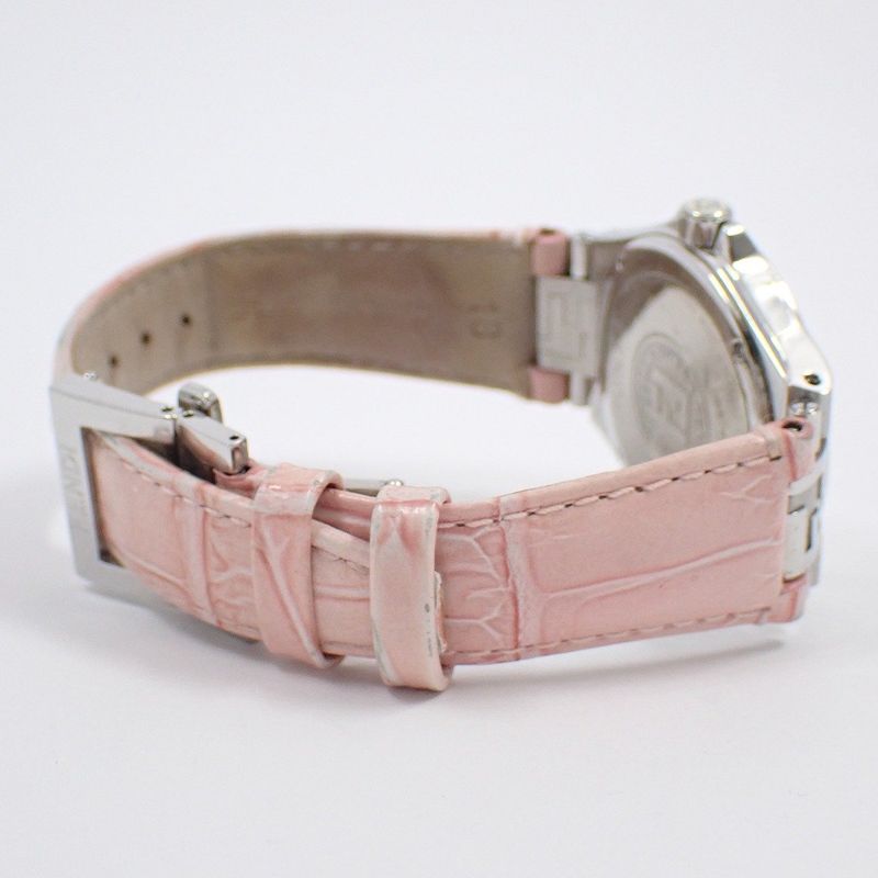 Fendi High Speed Quartz Watch Pink Shell Dial Leather
