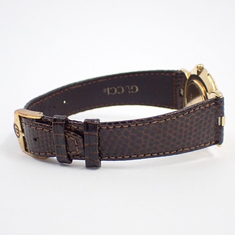 Gucci Quartz Watch Gold Leather