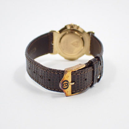 Gucci Quartz Watch Gold Leather