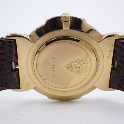 Gucci Quartz Watch Gold Leather