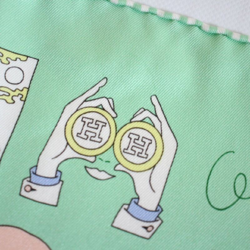 Hermes Carre 70 Scarf Libre Silk Green