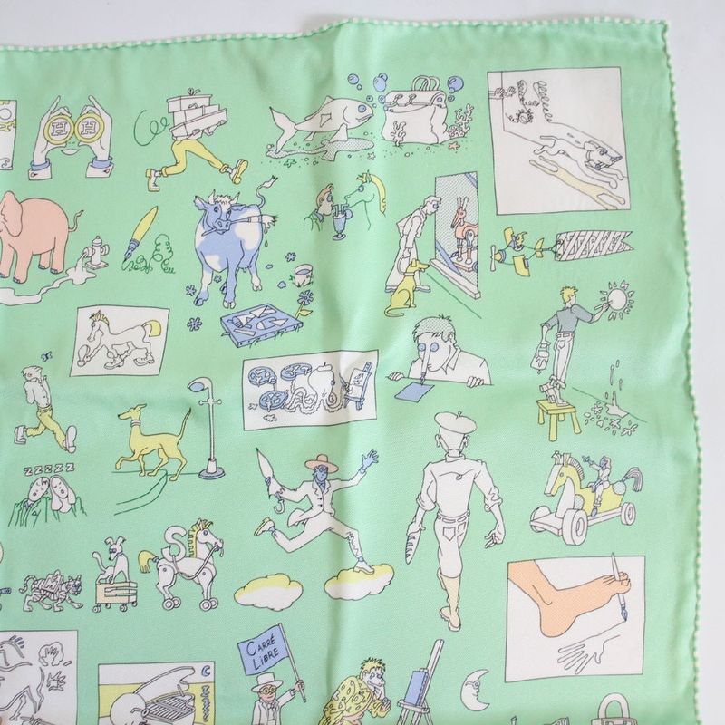 Hermes Carre 70 Scarf Libre Silk Green