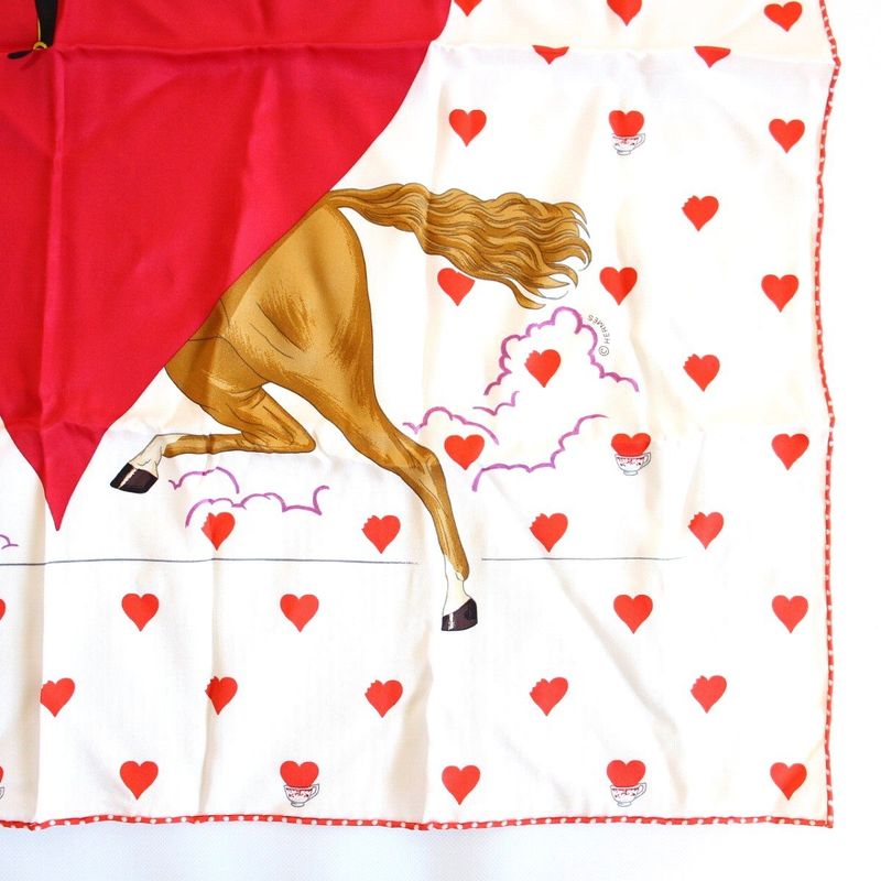 Hermes Carre 70 Scarf Tea Time Silk White
