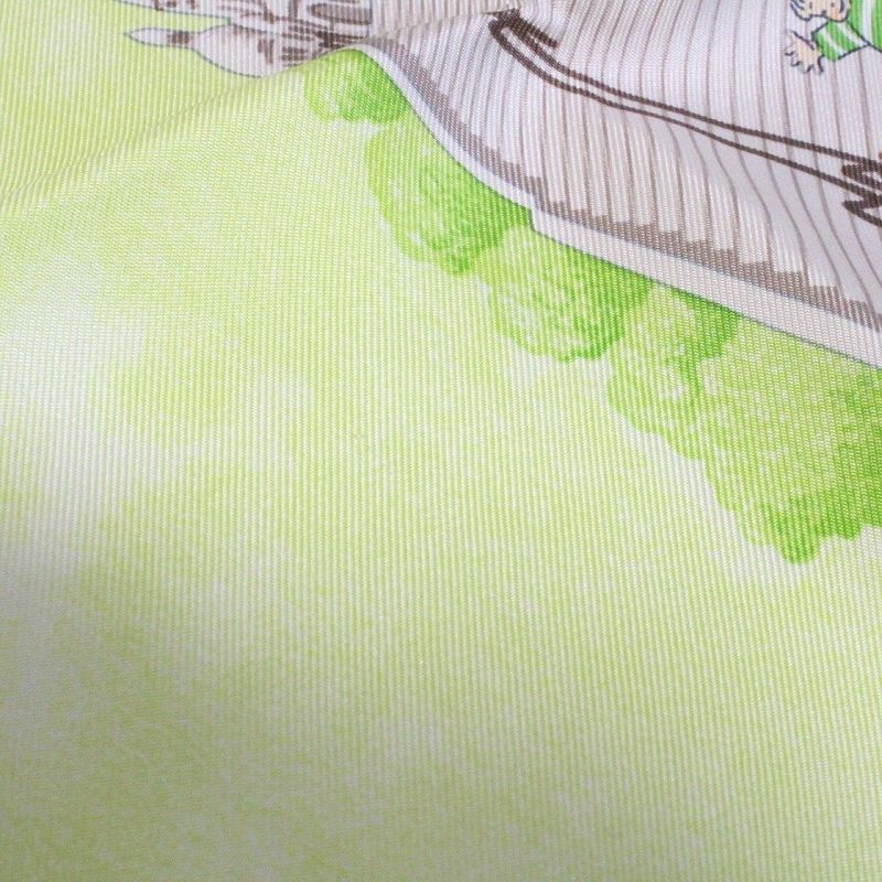 Hermes Carre 90 Scarf les Triples de Paris Mischievous Triplets Silk Green
