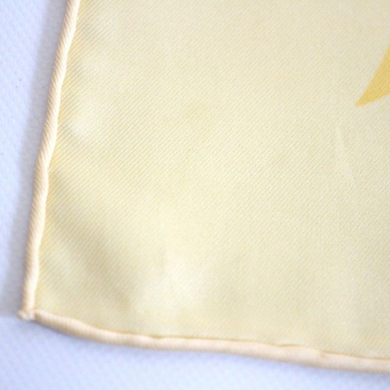Hermes Carre 90 Scarf L'ile Deserte Human Island Plant Silk Yellow