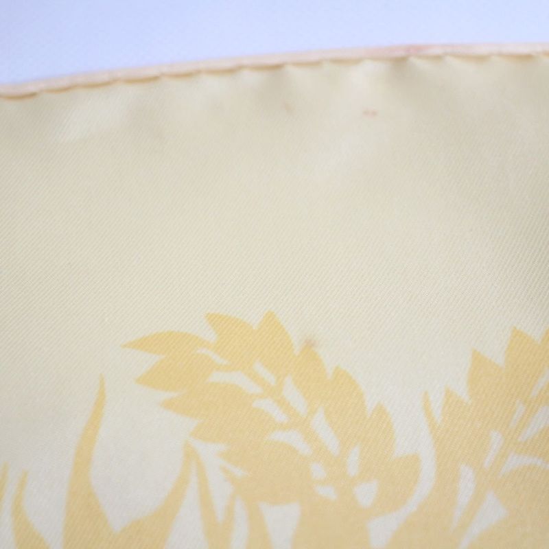 Hermes Carre 90 Scarf L'ile Deserte Human Island Plant Silk Yellow