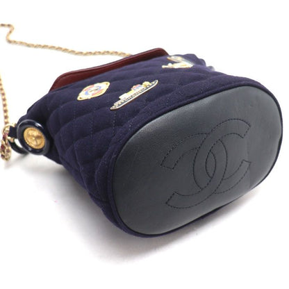 Chanel Paris Hamburg Chain Shoulder Bag Navy
