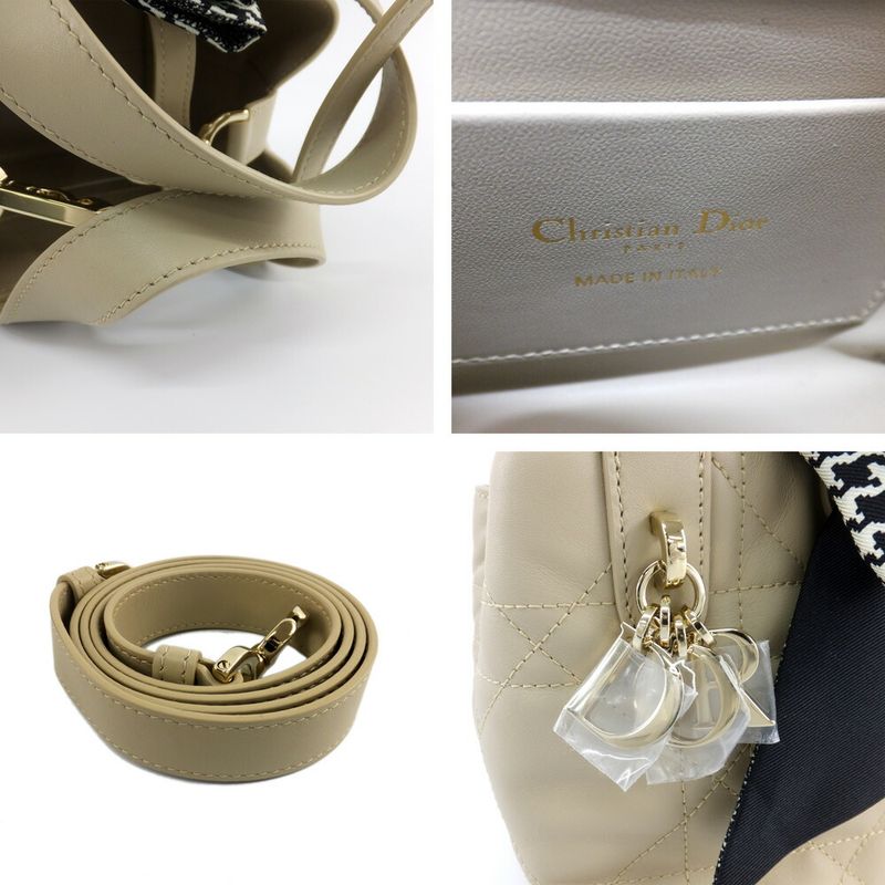 Dior Toujour Vertical Nano Powder Beige Macro Cannage Shoulder Bag