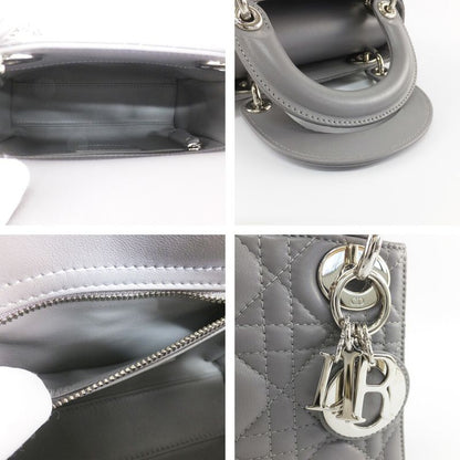 Dior Mini Gray Cannage Stitch Shoulder Strap Lambskin Bag