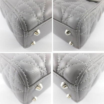 Dior Mini Gray Cannage Stitch Shoulder Strap Lambskin Bag