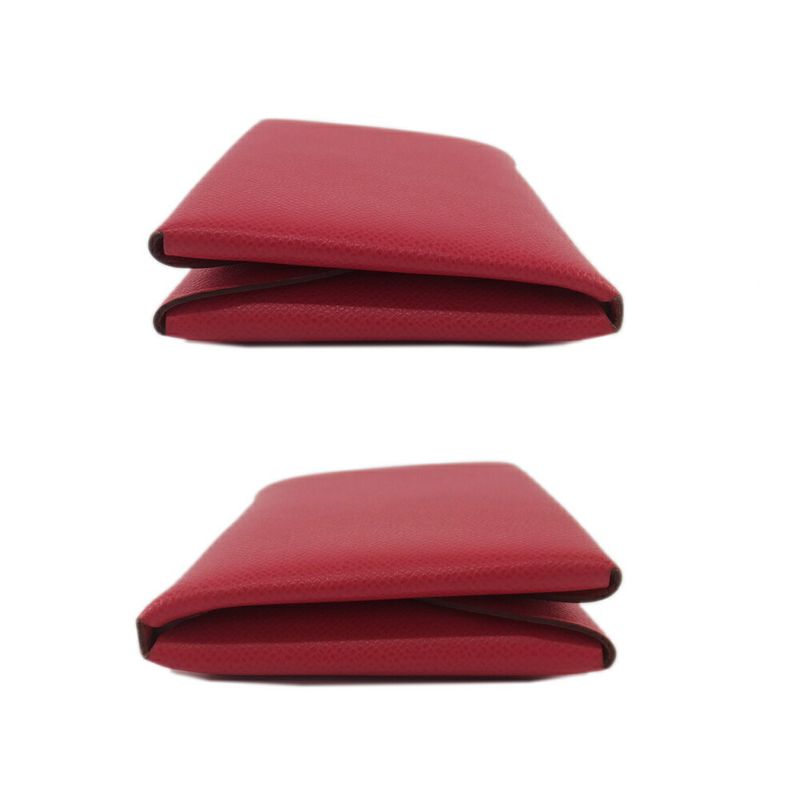 Hermes Calvi Duo Red Card Case Coin Silver Ed