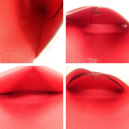 Hermes Calvi Duo Red Card Case Coin Silver Ed