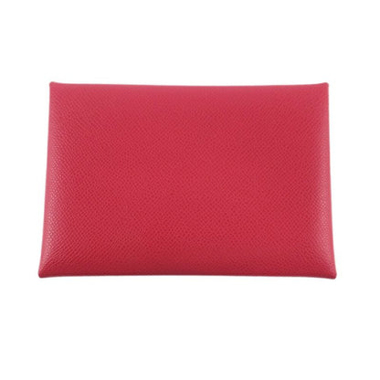 Hermes Calvi Duo Red Card Case Coin Silver Ed