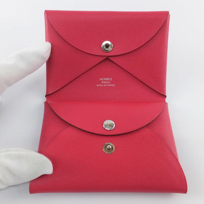 Hermes Calvi Duo Red Card Case Coin Silver Ed