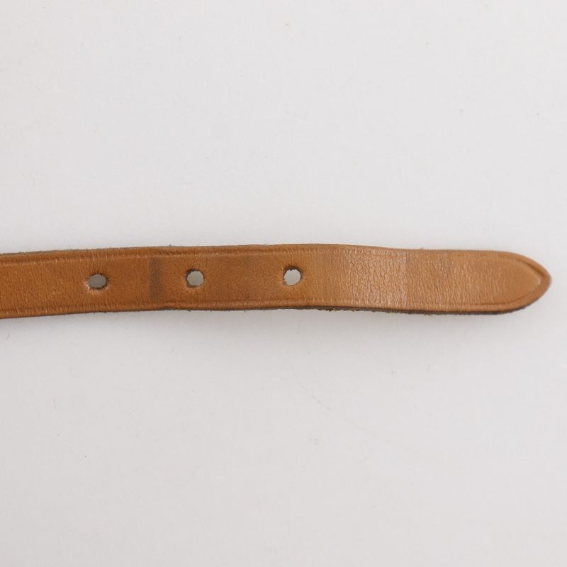 Hermes Choker Leather Brown Silver Bracelet