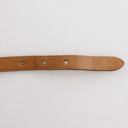 Hermes Choker Leather Brown Silver Bracelet