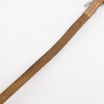 Hermes Choker Leather Brown Silver Bracelet