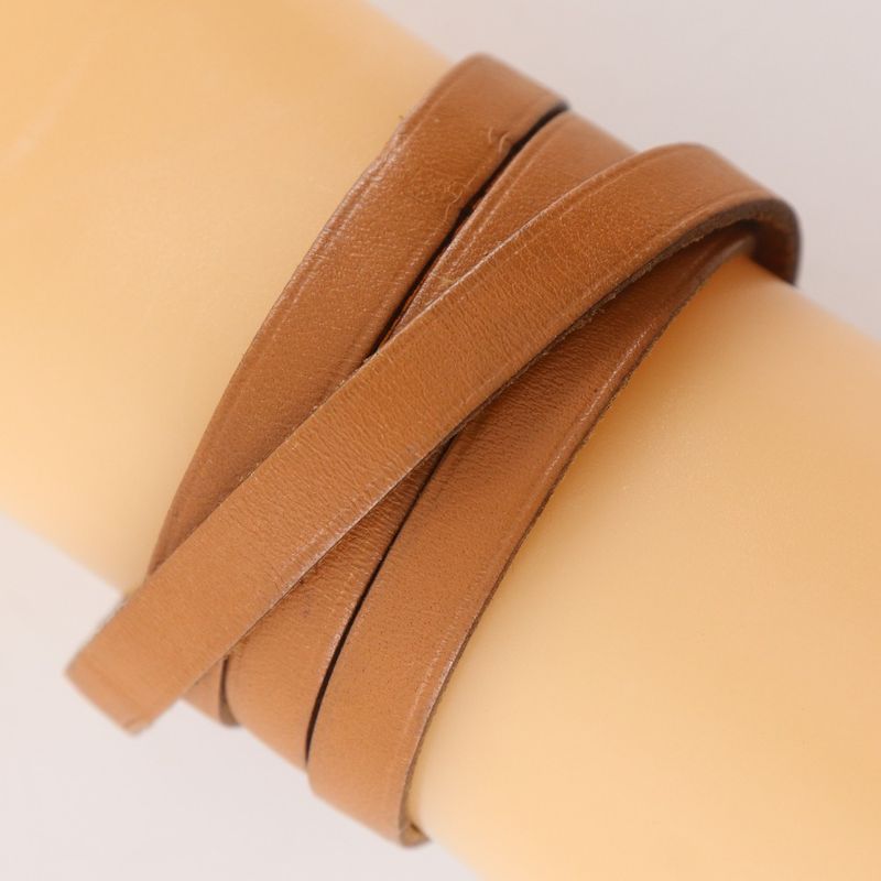 Hermes Choker Leather Brown Silver Bracelet