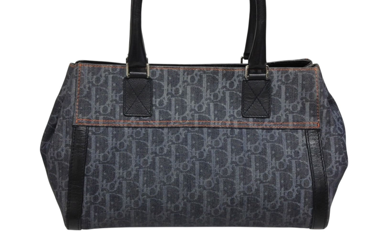 Dior Flight Line Trotter Handbag Denim Leather Navy Black Silver — view 3