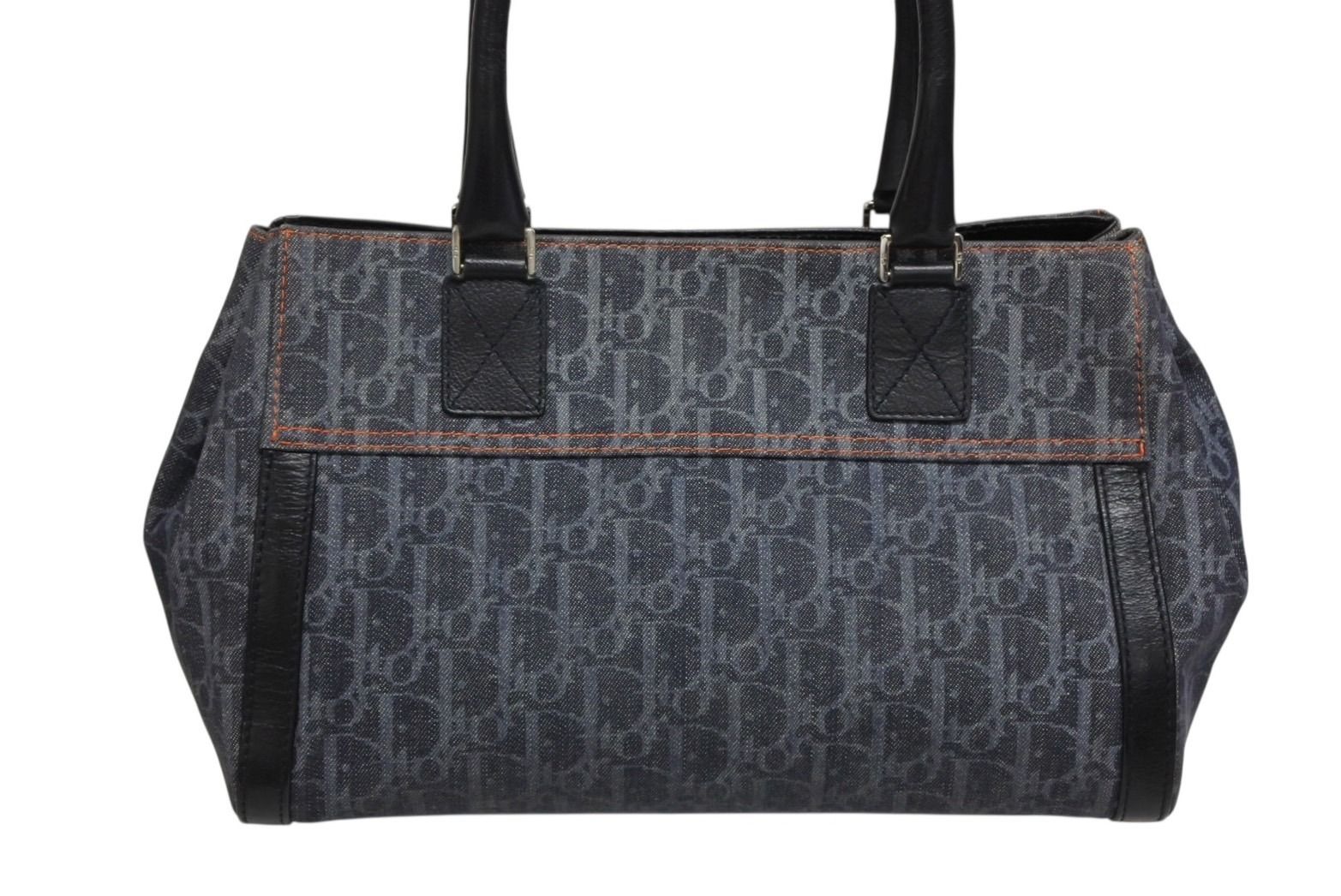 Dior Flight Line Trotter Handbag Denim Leather Navy Black Silver — view 3