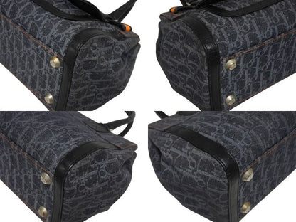 Dior Flight Line Trotter Handbag Denim Leather Navy Black Silver — view 7