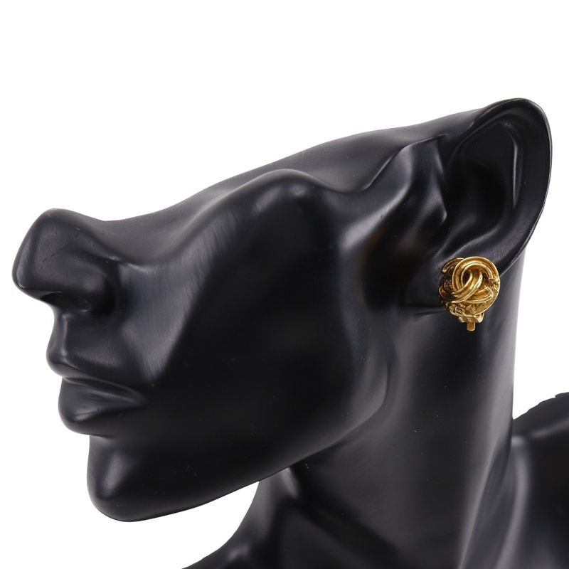 Chanel CC Logo Vintage Gold Plated Earrings