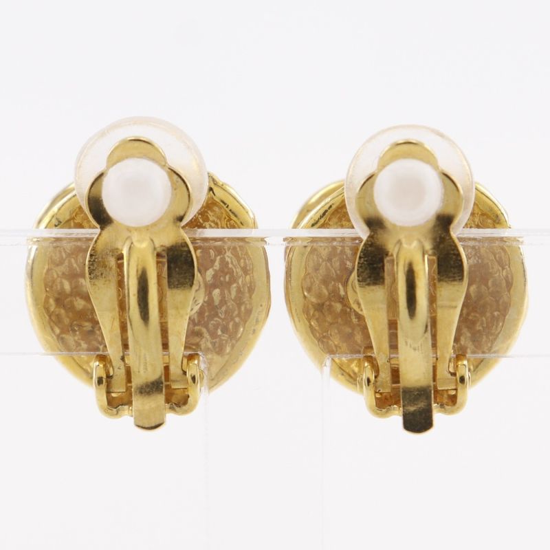 Chanel CC Logo Vintage Gold Plated Earrings