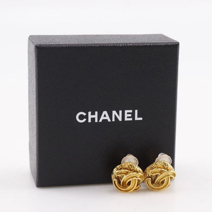 Chanel CC Logo Vintage Gold Plated Earrings