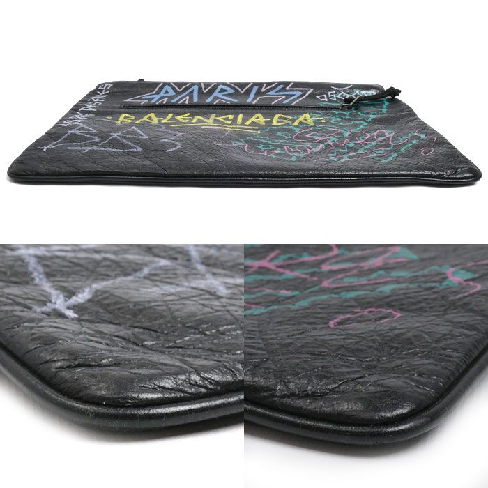 Balenciaga Graffiti Explorer Clutch Black