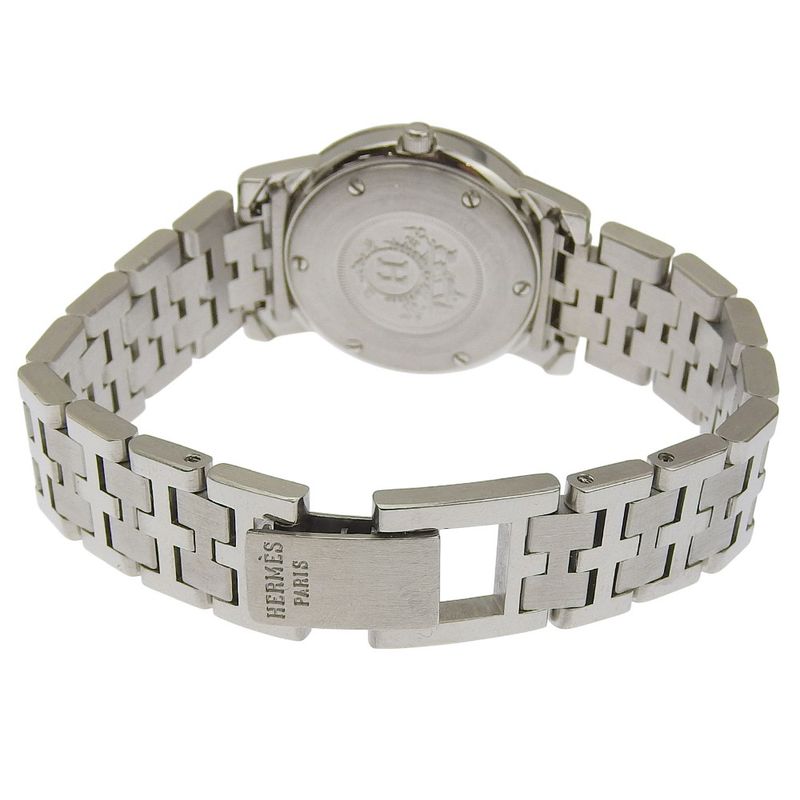 Hermes Carrick Stainless Steel Quartz Analog Display White Dial Watch