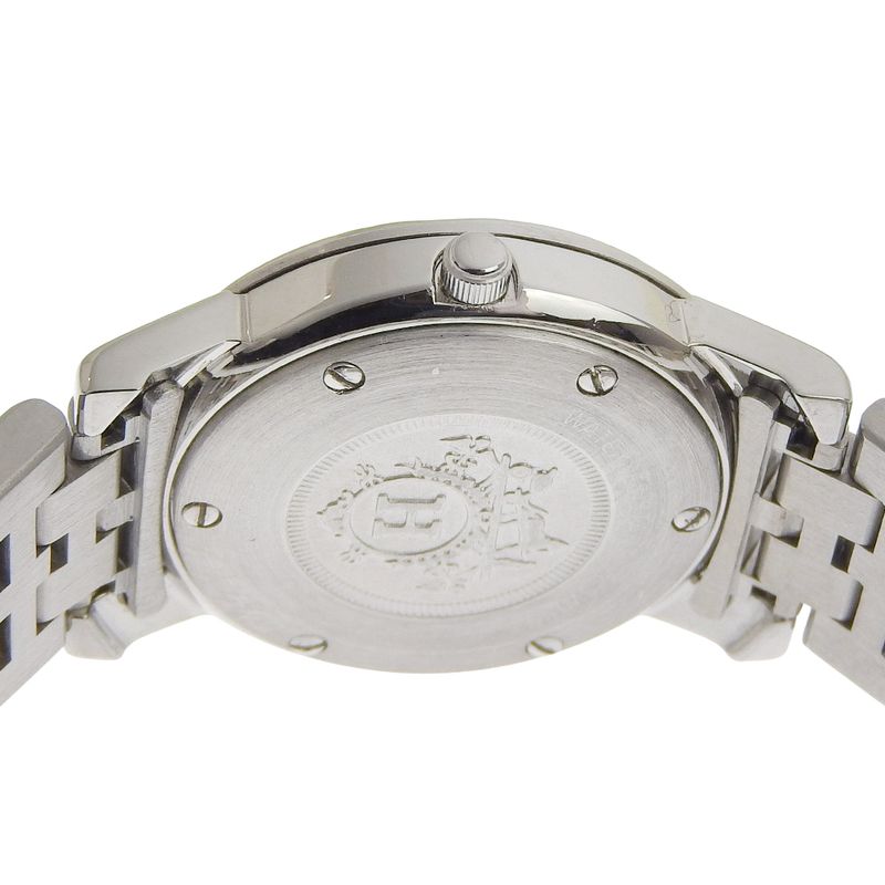 Hermes Carrick Stainless Steel Quartz Analog Display White Dial Watch