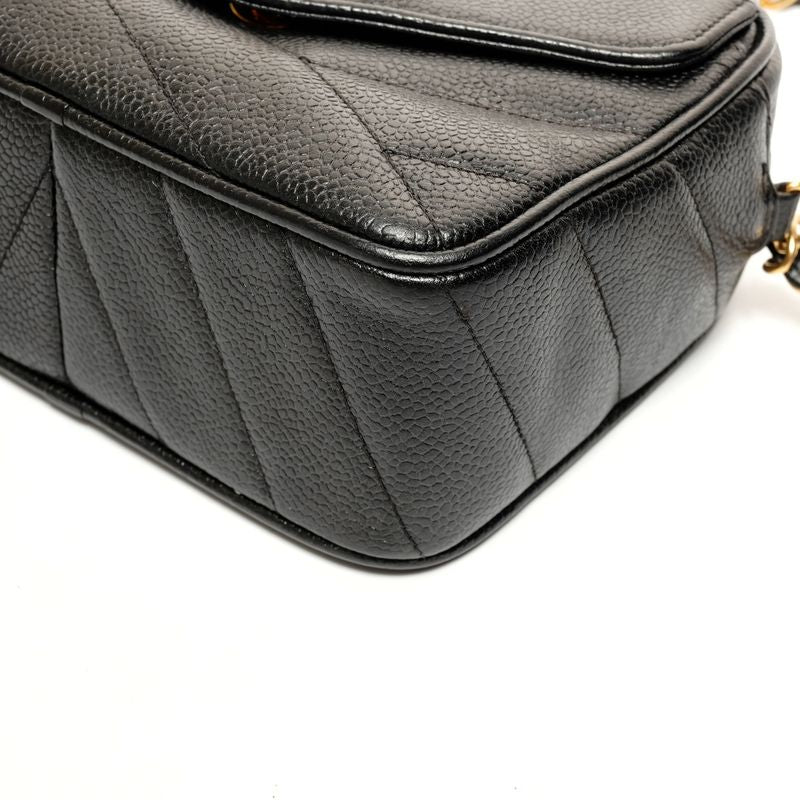 Chanel Shoulder Bag Caviar Turnlock Chain