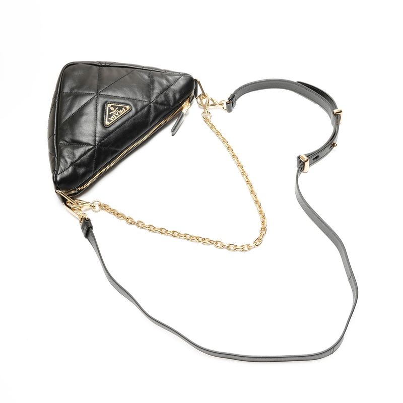 Prada Shoulder Bag Nappa Leather Quilted Triangle