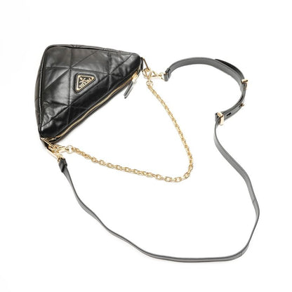 Prada Shoulder Bag Nappa Leather Quilted Triangle