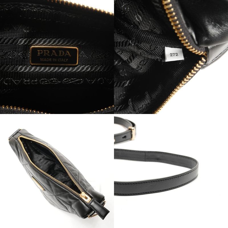 Prada Shoulder Bag Nappa Leather Quilted Triangle