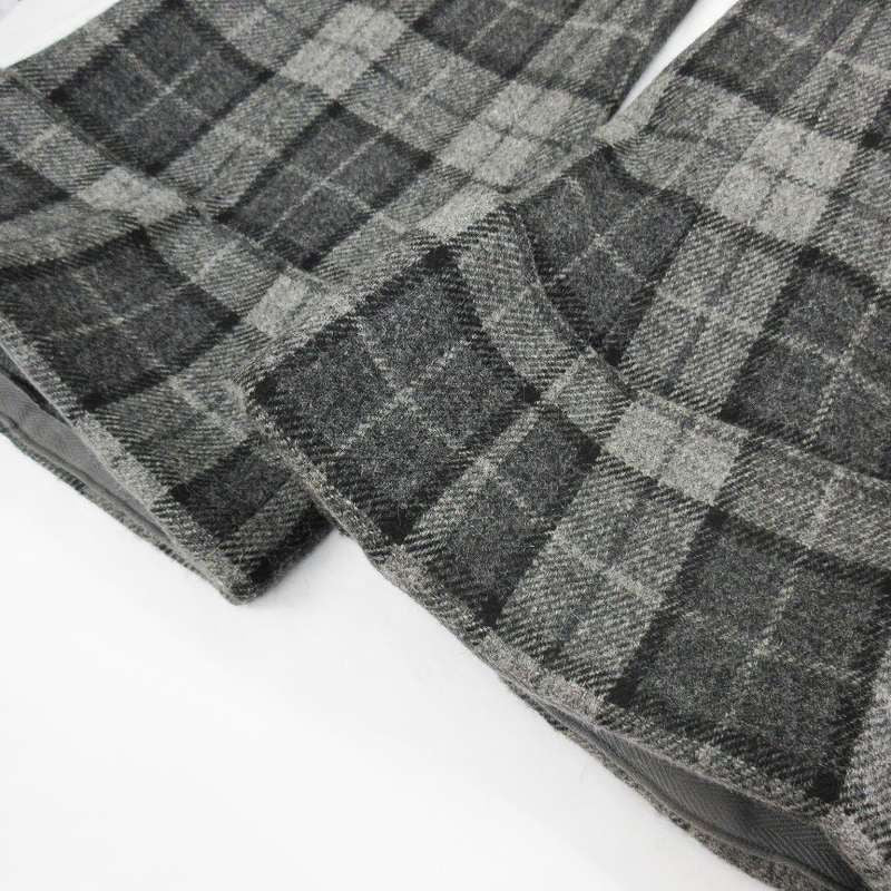 Gucci Wide Pants Slacks Check Double Gray Wool 44 Kering Co Ltd Japan