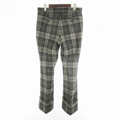 Gucci Wide Pants Slacks Check Double Gray Wool 44 Kering Co Ltd Japan