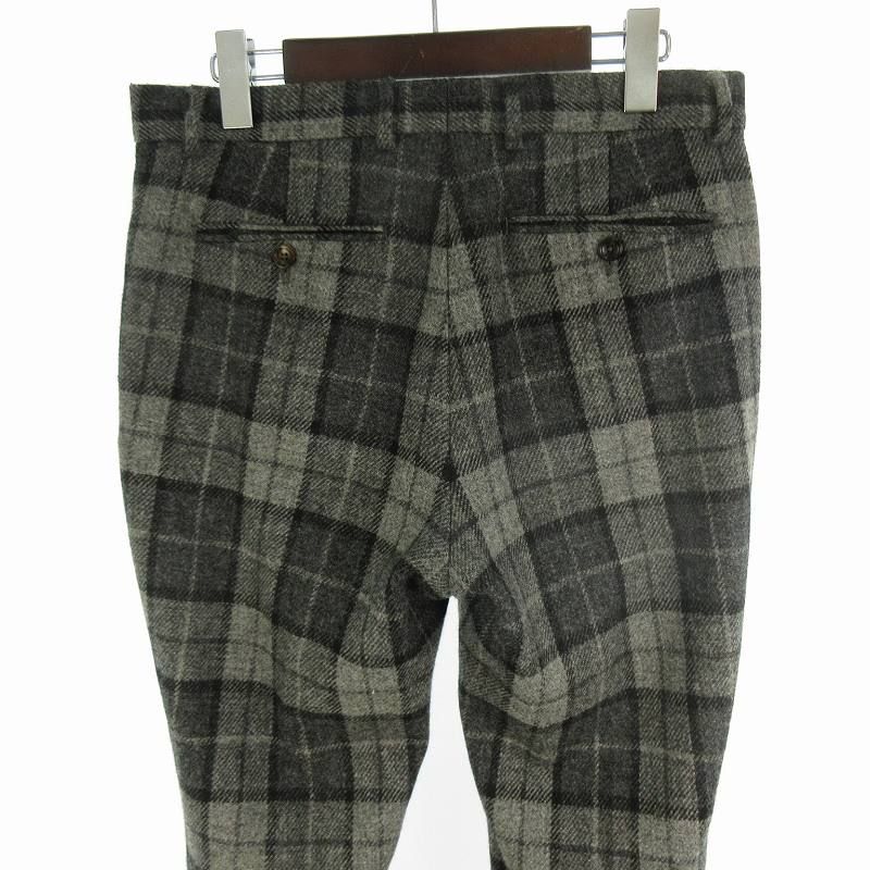 Gucci Wide Pants Slacks Check Double Gray Wool 44 Kering Co Ltd Japan