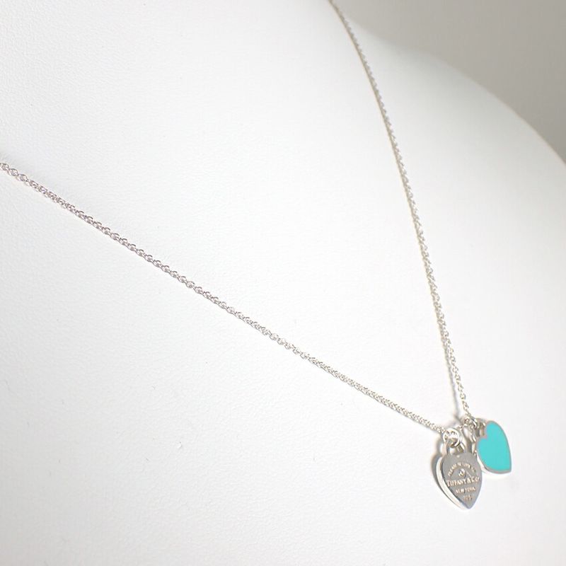 Tiffany & Co. 925 Blue Return to Double Diamond Pendant