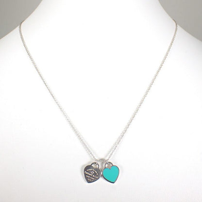 Tiffany & Co. 925 Blue Return to Double Diamond Pendant