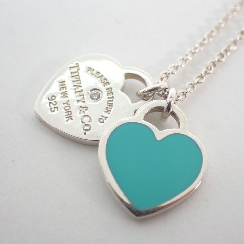 Tiffany & Co. 925 Blue Return to Double Diamond Pendant