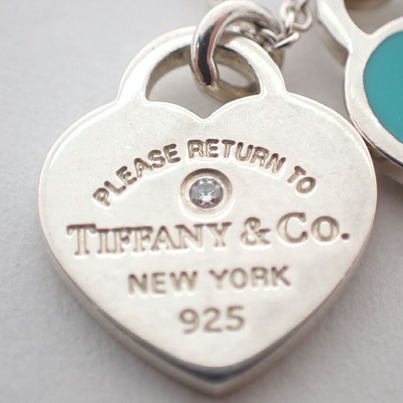 Tiffany & Co. 925 Blue Return to Double Diamond Pendant